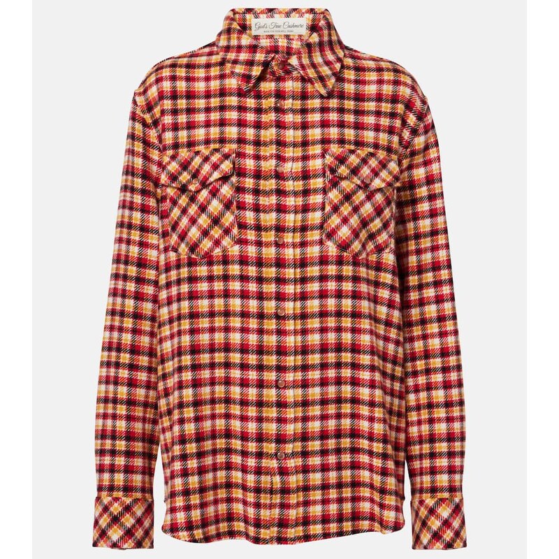 Gods True Cashmere Time plaid cashmere shirt