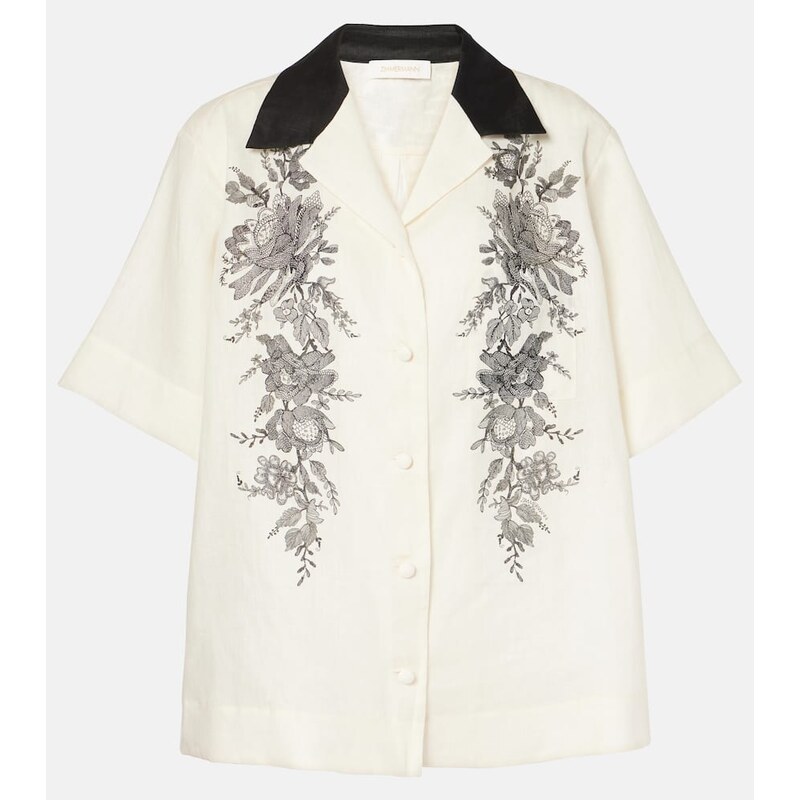 Zimmermann Floral linen bowling shirt