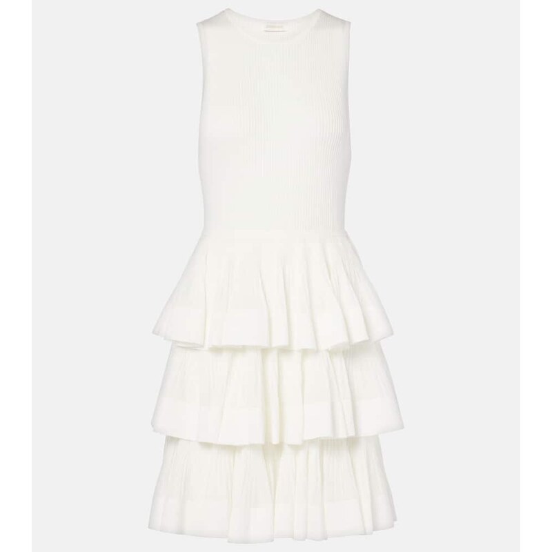 Zimmermann Crush Ruffled tiered knitted minidress