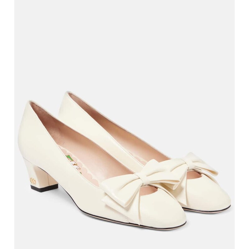 Valentino Garavani Bridal Bowow 45 bow-detail leather pumps