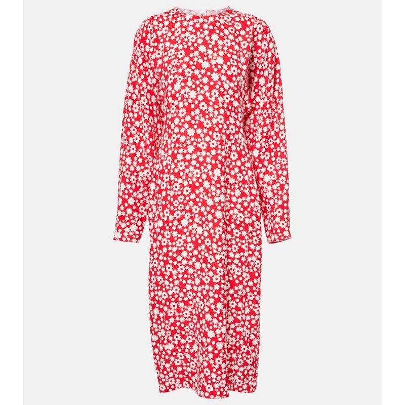 Marni Floral enver satin midi dress