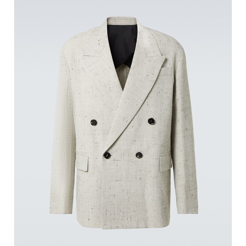 Pánský dvoudílný blejzer od Bottega Veneta v barvě Chalk/Algae Melange