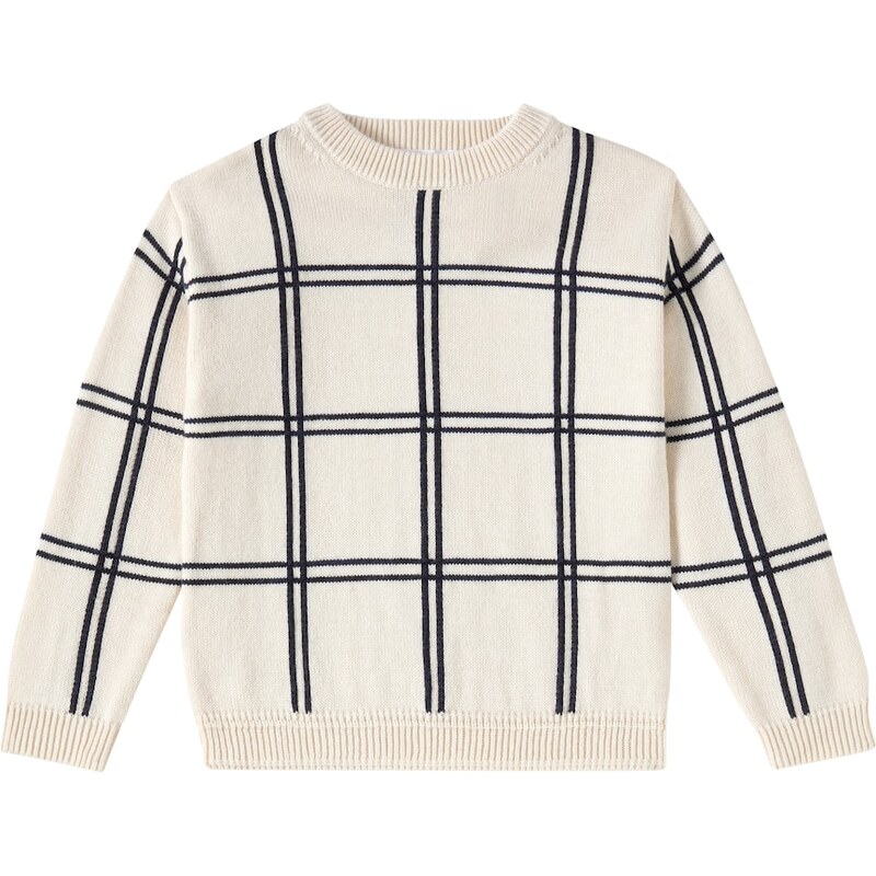 Bonpoint Erwin checked wool and cotton sweater