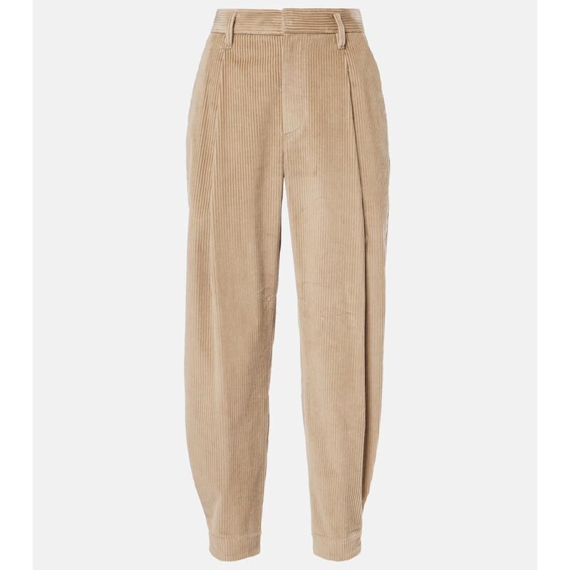 Brunello Cucinelli High-rise cotton cropped pants