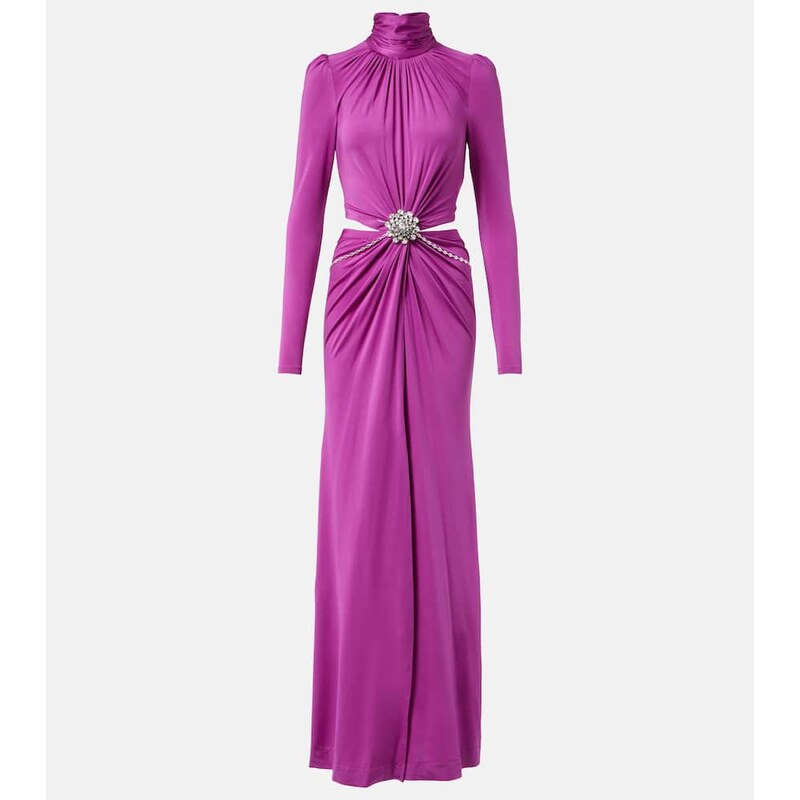 Rabanne Cutout crystal-embellished jersey gown