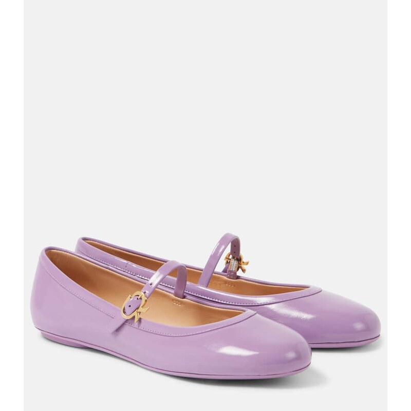 Gianvito Rossi Carla patent leather Mary Jane flats