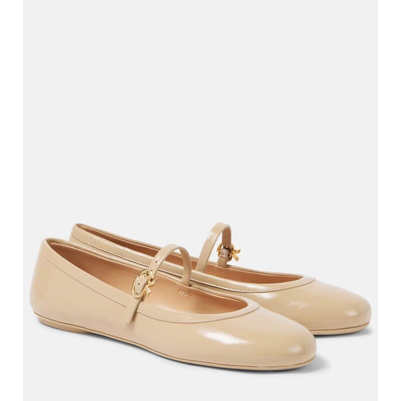Gianvito Rossi Carla patent leather Mary Jane flats