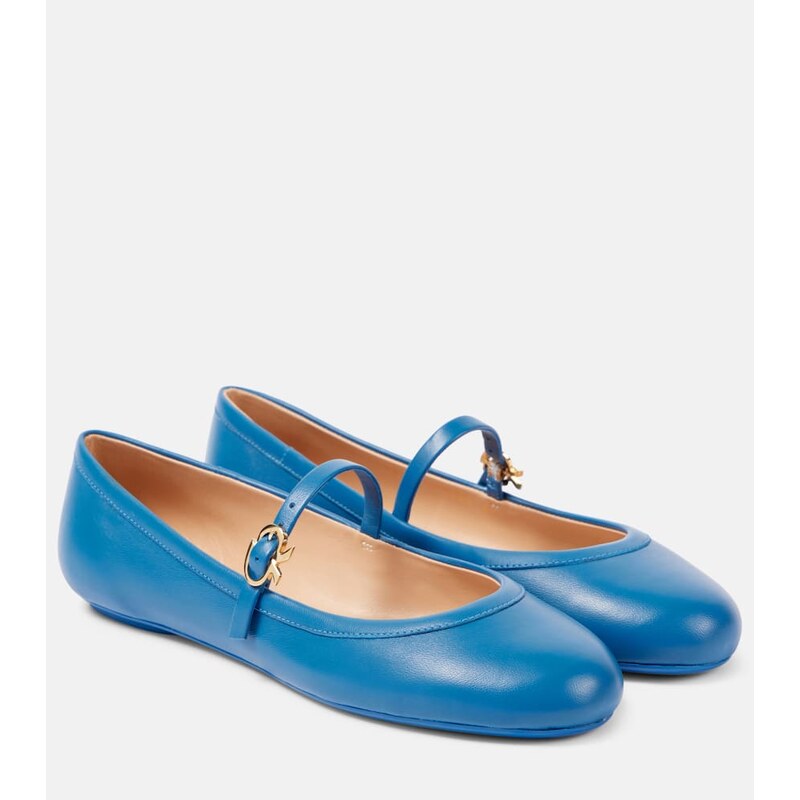 Gianvito Rossi Carla leather Mary Jane flats