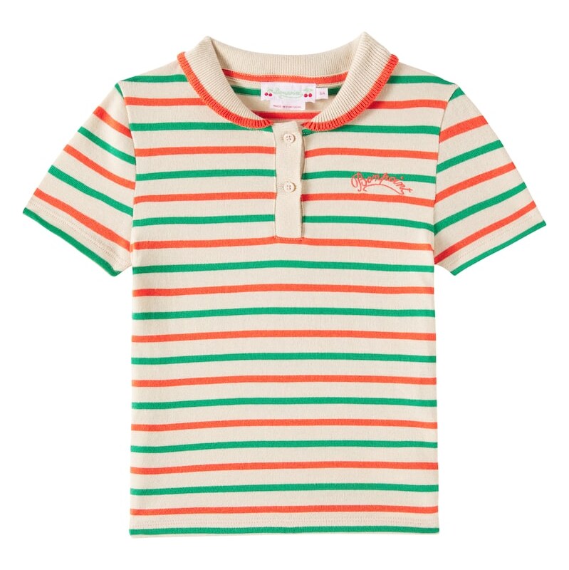 Bonpoint Edelyne striped knitted cotton polo shirt