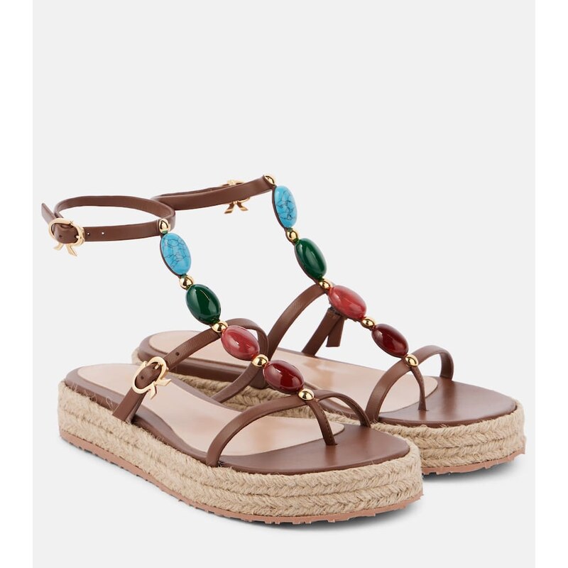 Gianvito Rossi Shanti leather espadrille sandals