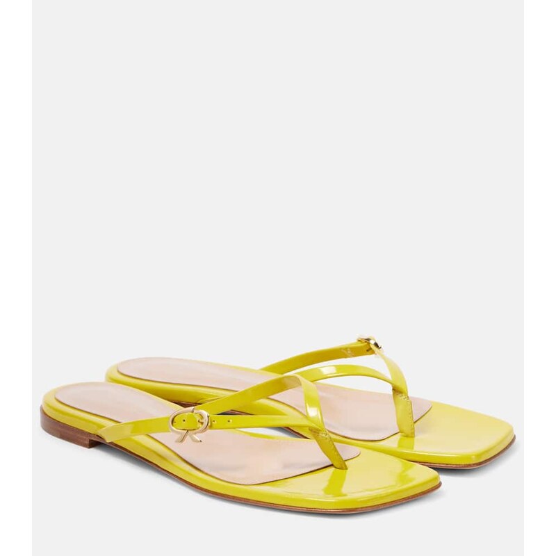 Gianvito Rossi Ribbon patent leather thong sandals