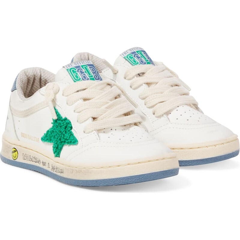 Golden Goose Kids Ballstar embroidered leather sneakers