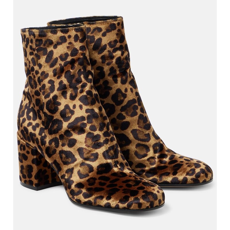 Gianvito Rossi Joelle 70 leopard-print velvet ankle boots