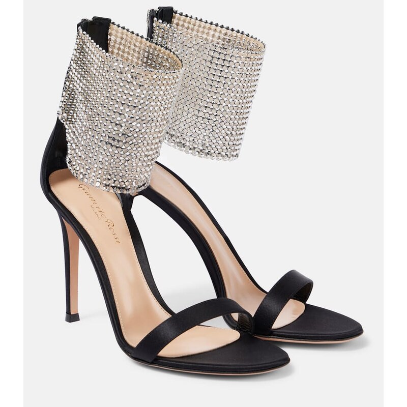 Gianvito Rossi Adore 105 embellished satin sandals
