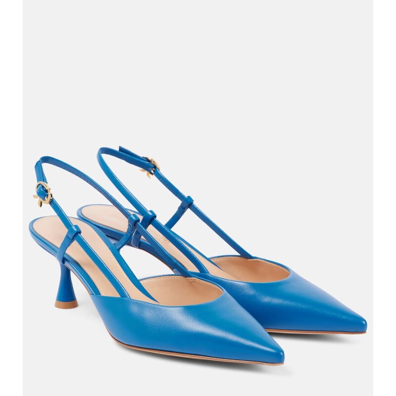 Gianvito Rossi Ascent 55 leather slingback pumps