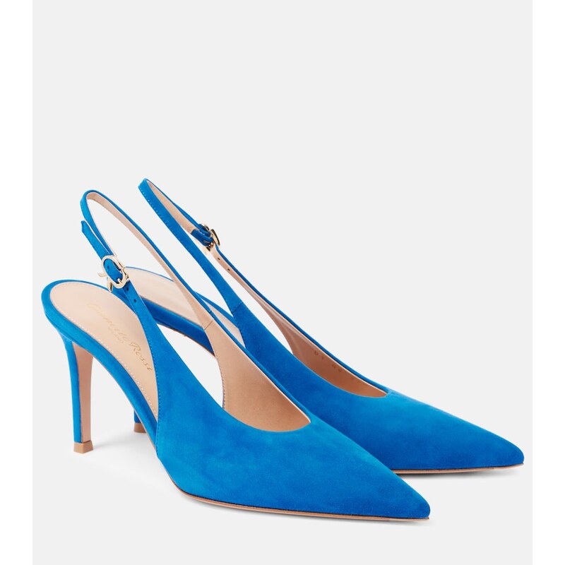 Gianvito Rossi Robbie suede slingback pumps