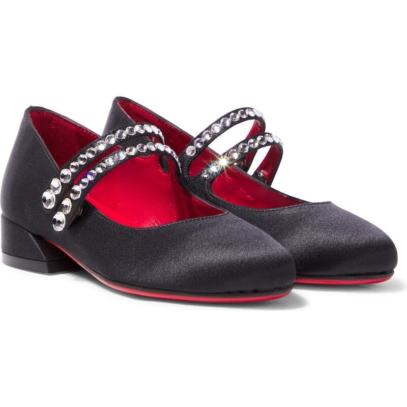 Christian Louboutin Kids Jane Fille satin crÃªpe Mary Jane flats