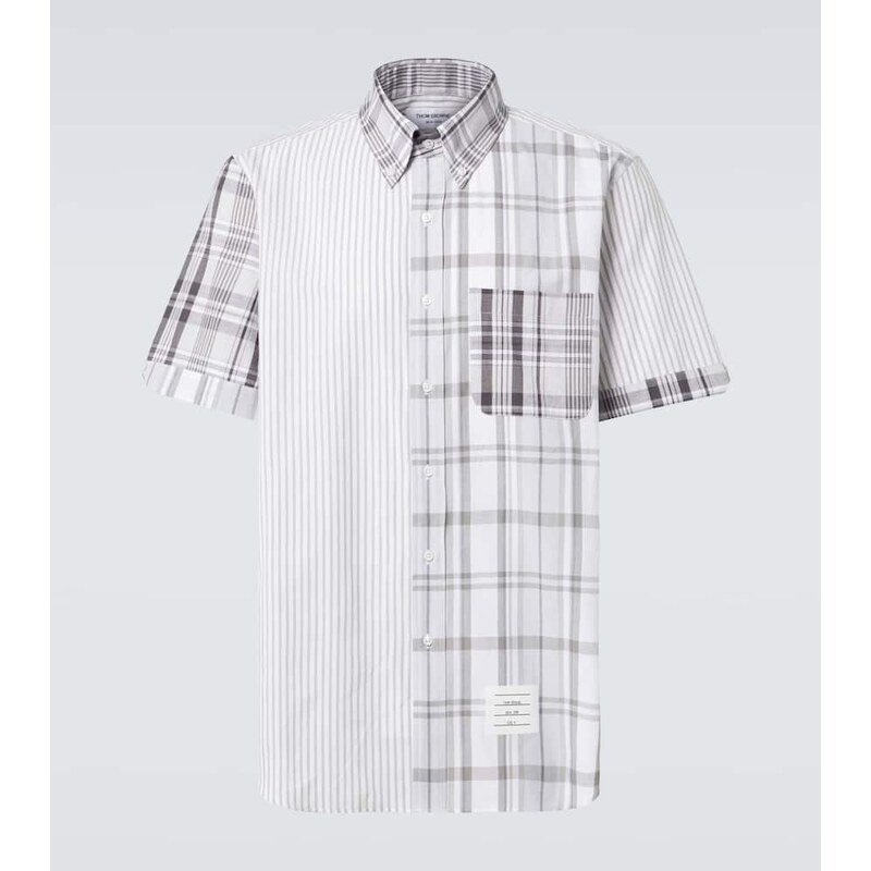 Thom Browne Striped patchwork cotton shirt