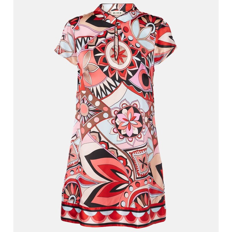 Rixo Printed silk minidress
