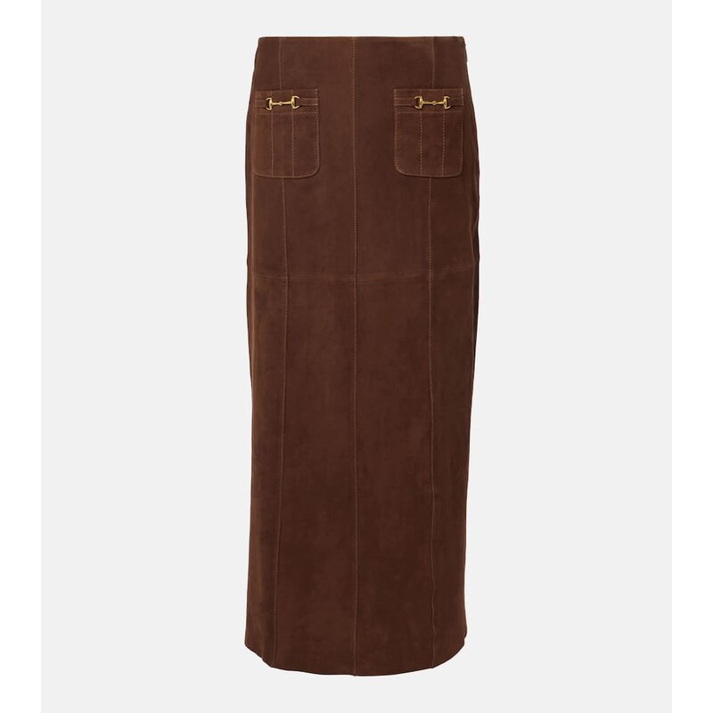 Rixo Edwina suede skirt