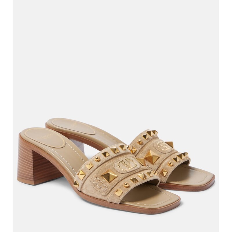Valentino Garavani Plaster Caster 50 studded suede mules
