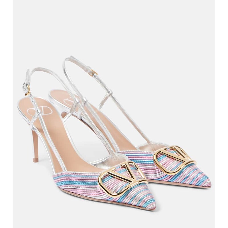 Valentino Garavani VLogo Signature 80 leather slingback pumps