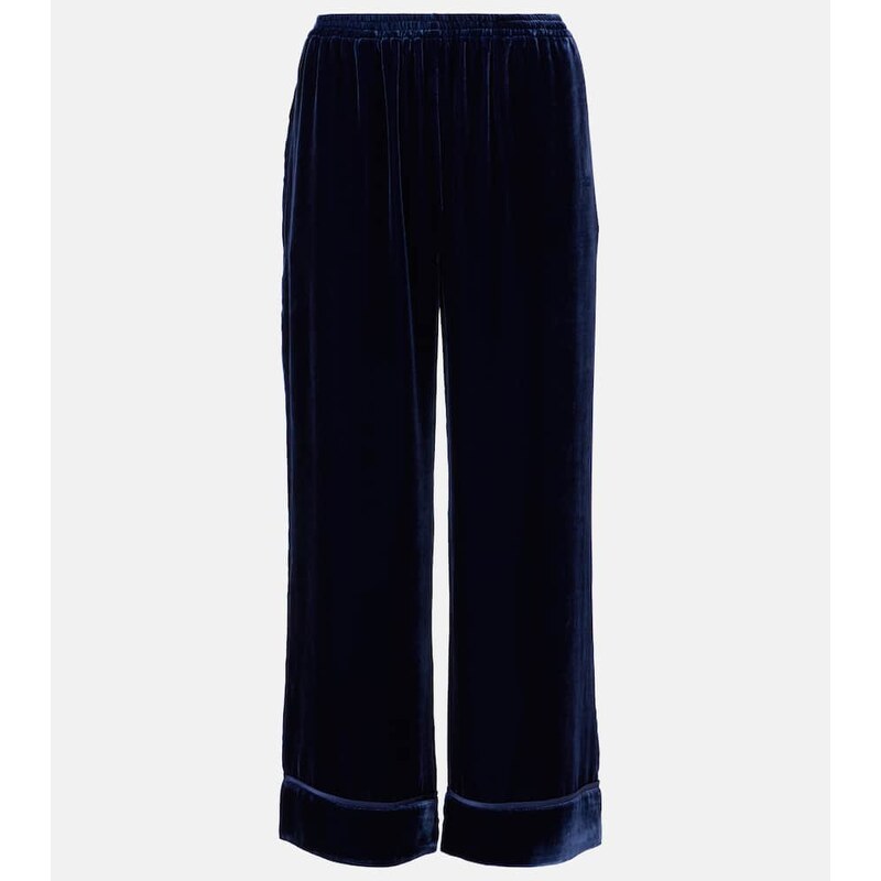 Asceno Brescia mid-rise velvet wide-leg pants