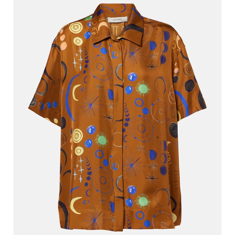 Asceno Montauk printed silk twill shirt