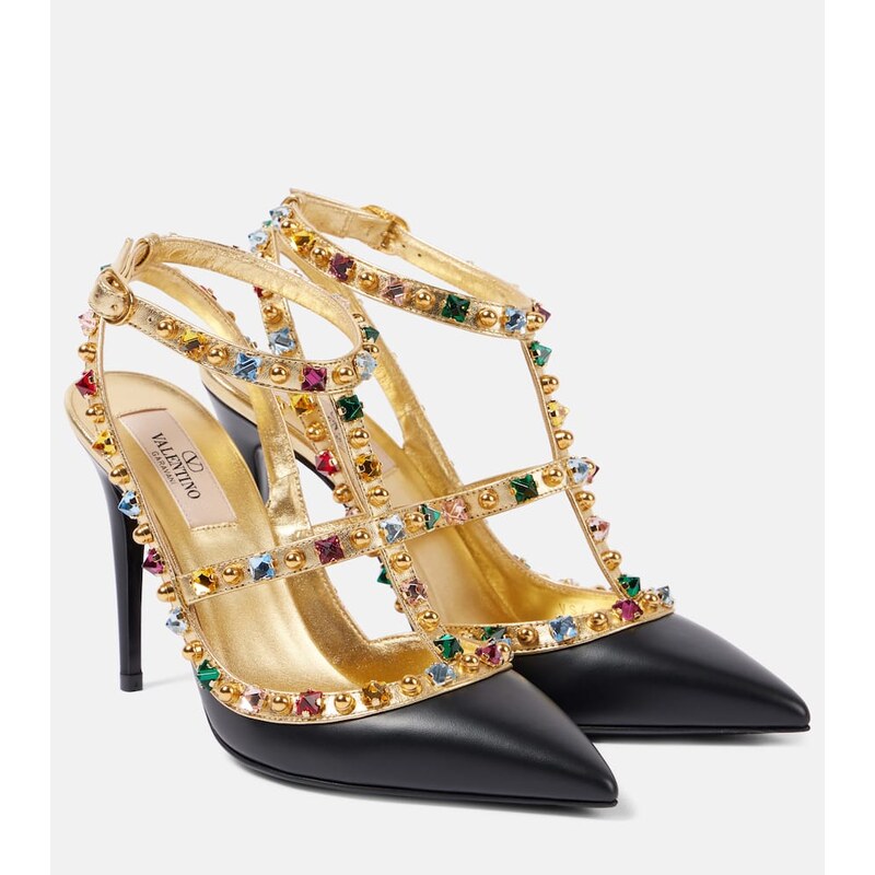 Valentino Garavani Rockstud leather slingback pumps