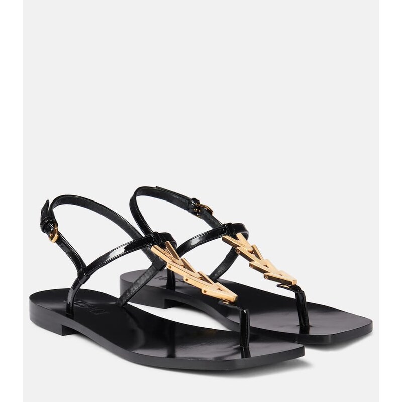 Versace V2025 Chain leather thong sandals