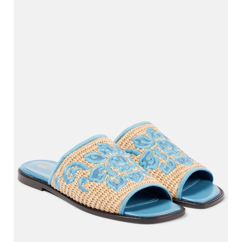 Etro Leather espadrille slides