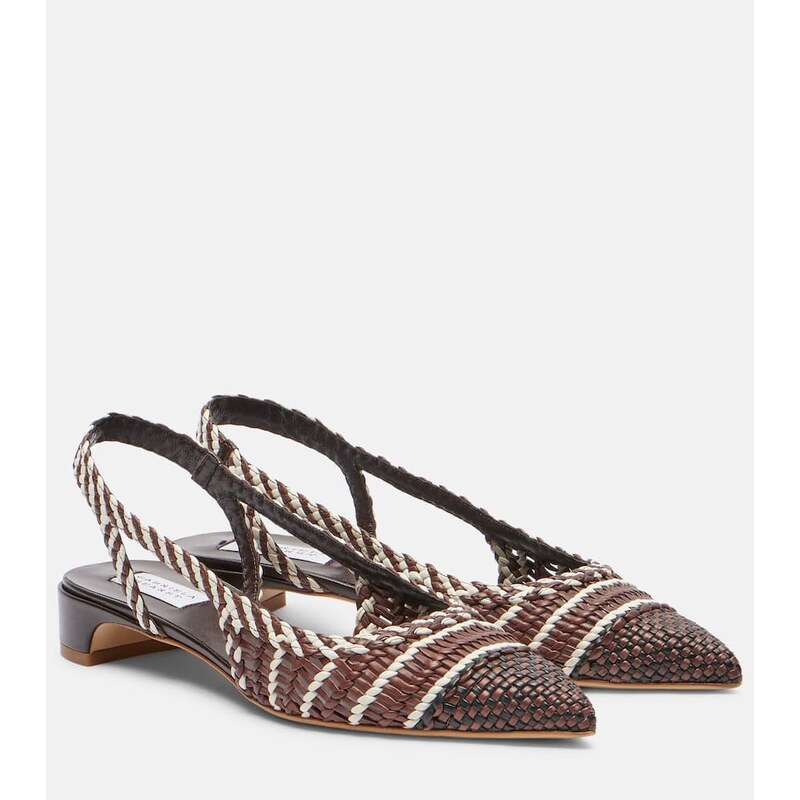 Gabriela Hearst Perro braided leather slingback pumps