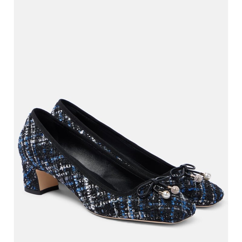 Jimmy Choo Elme 45 bow-detail tweed pumps