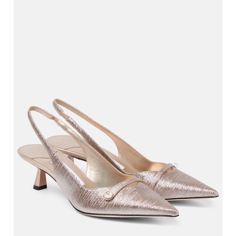 Jimmy Choo Amita 45 glitter slingback pumps