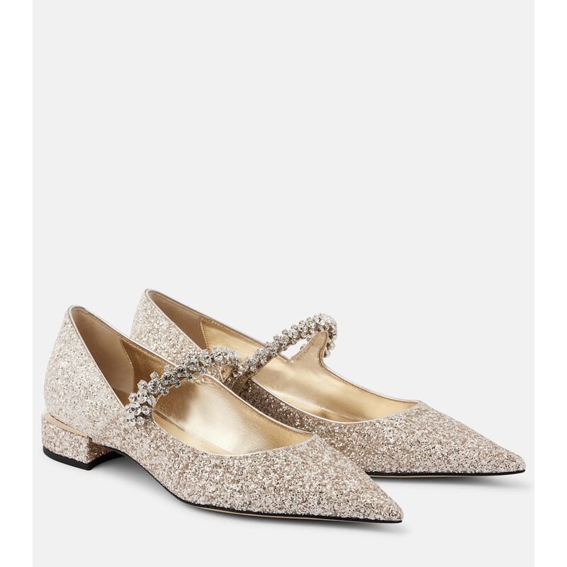 Jimmy Choo Bing glitter ballet flats