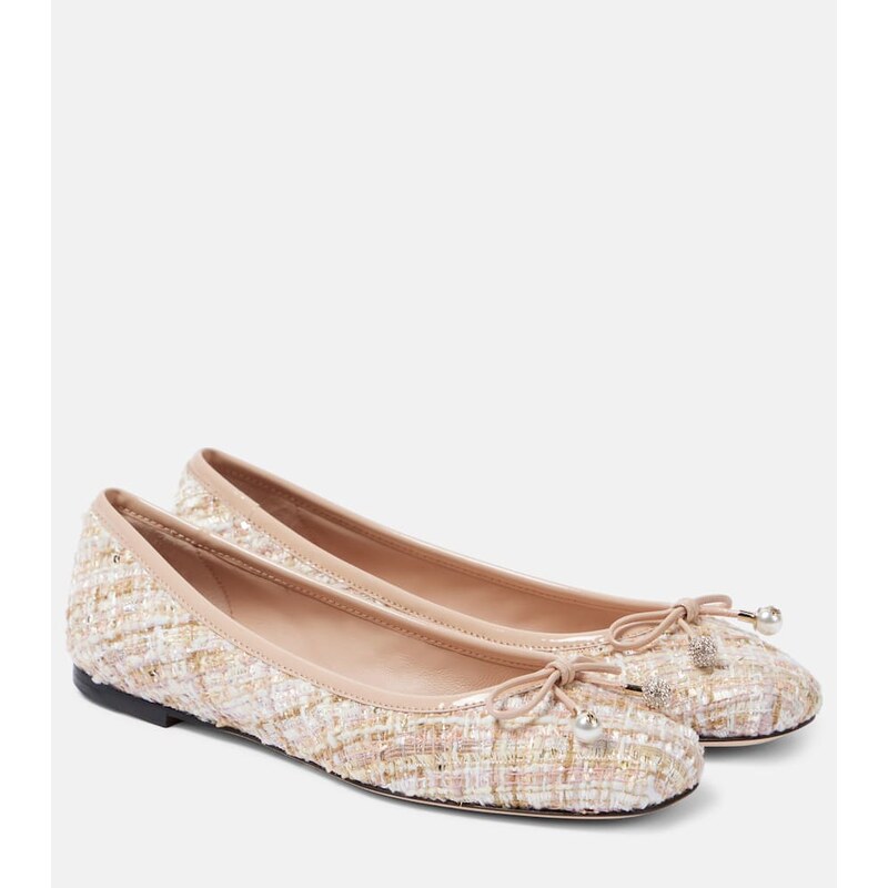 Jimmy Choo Elme tweed ballet flats