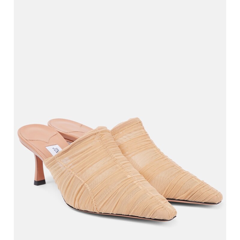 Jimmy Choo Lotta 65 ruched tulle mules