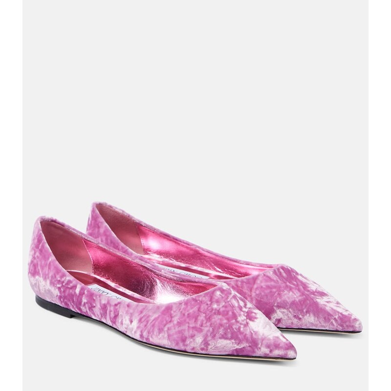 Jimmy Choo Love velvet ballet flats