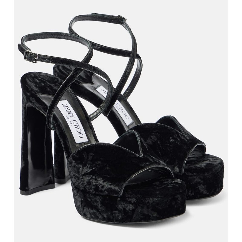 Jimmy Choo Karli 125 velvet platform sandals