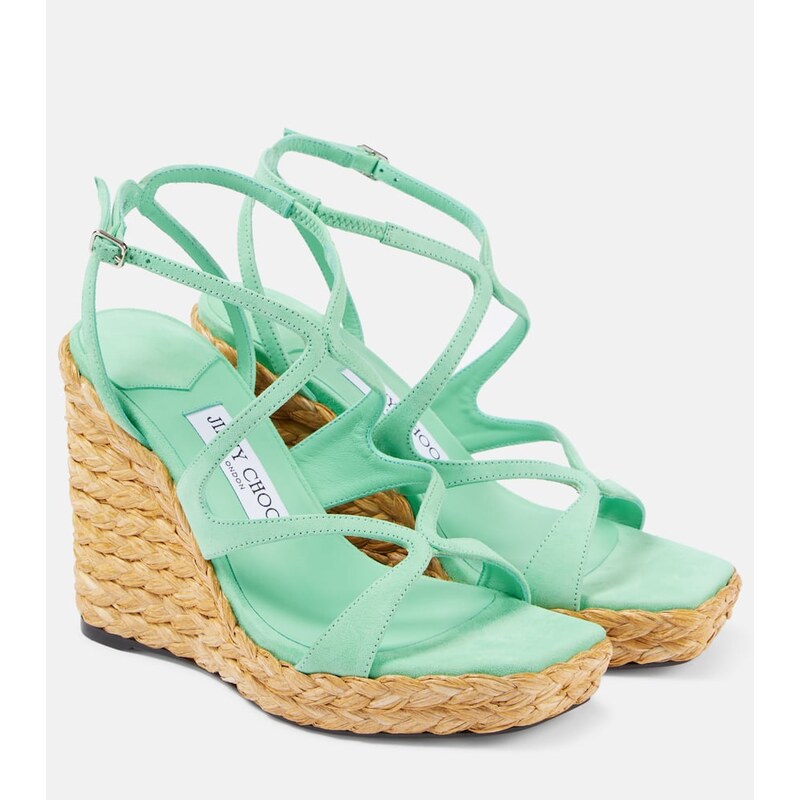 Jimmy Choo Ayla 110 suede espadrille wedges