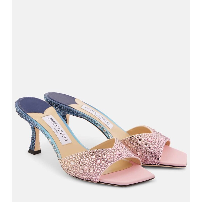 Jimmy Choo Skye 70 embellished satin mules