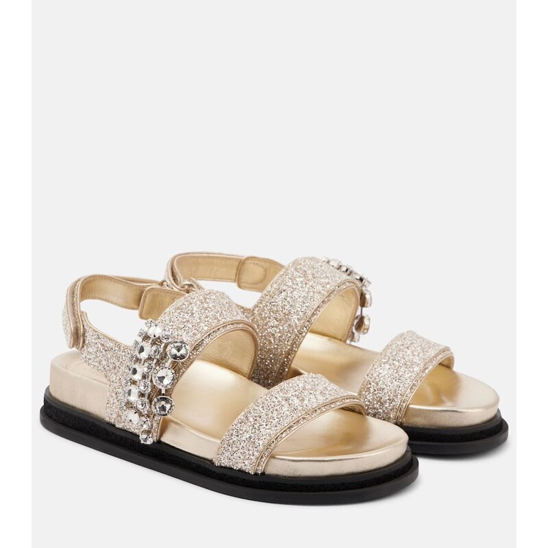 Jimmy Choo Verity embellished glitter sandals