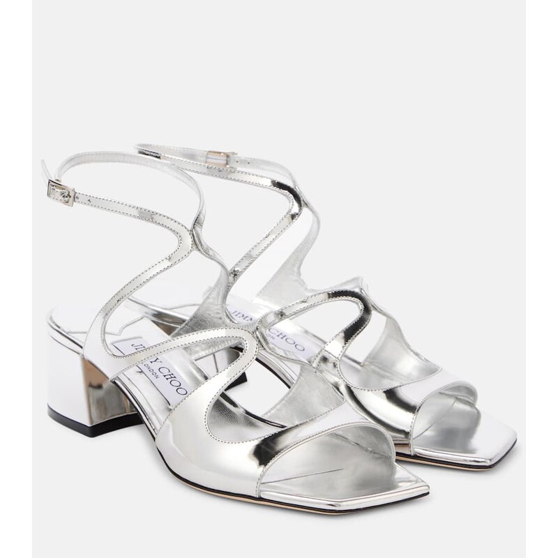 Jimmy Choo Azilia 45 metallic leather sandals