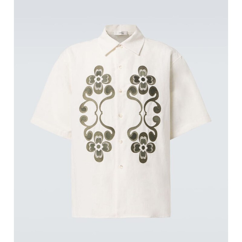 Commas Reflection embroidered bowling shirt