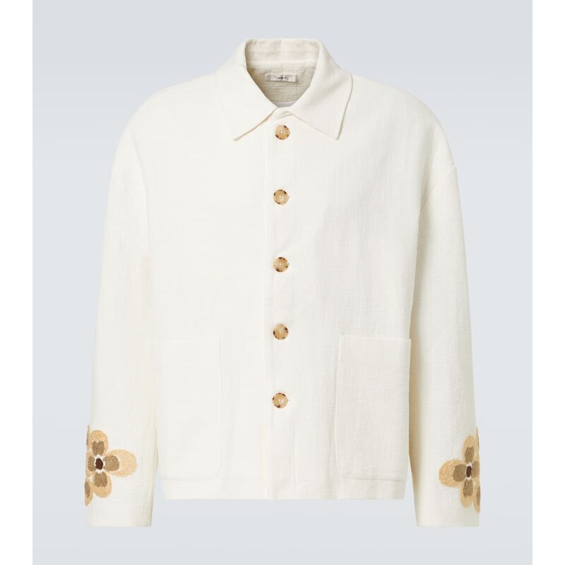 Commas Floral linen and cotton bouclÃ jacket