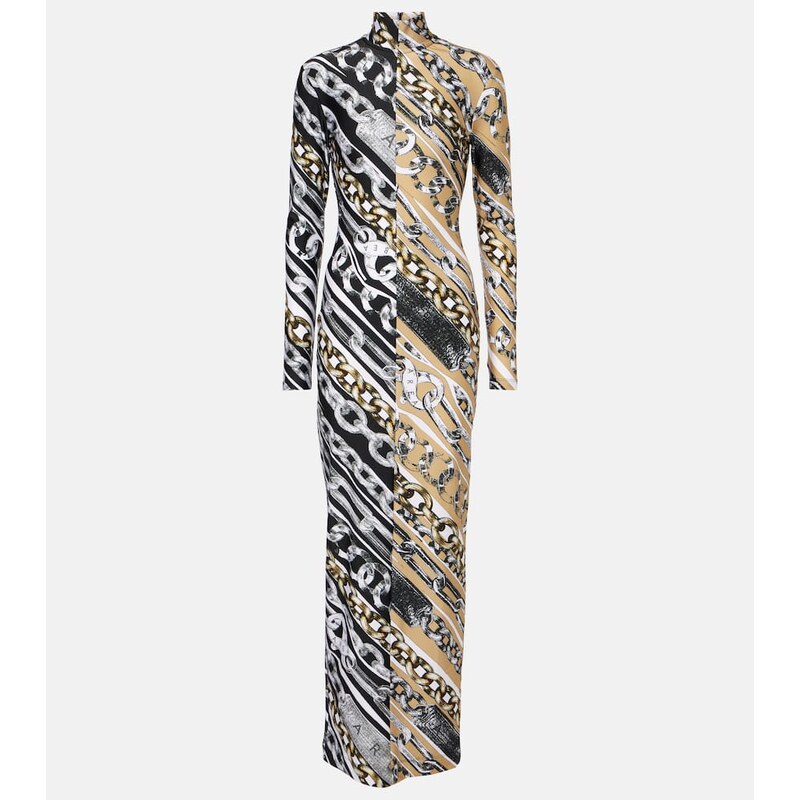 Area Colorblocked printed maxi dress