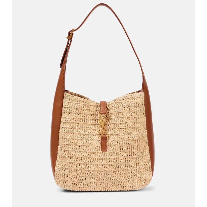 Saint Laurent Le 5 Ã 7 Small raffia shoulder bag