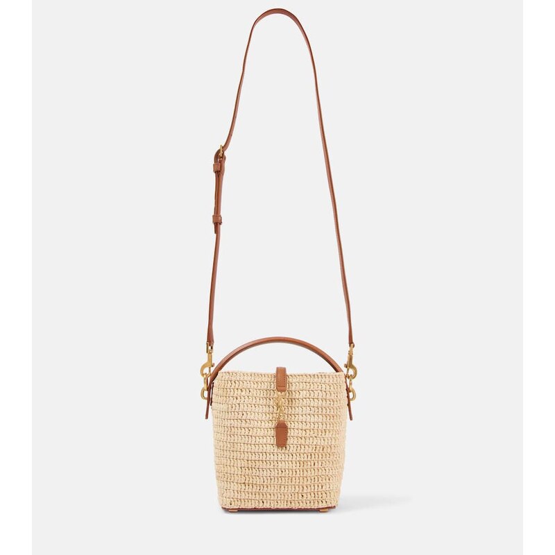 Saint Laurent Le 37 Mini raffia bucket bag