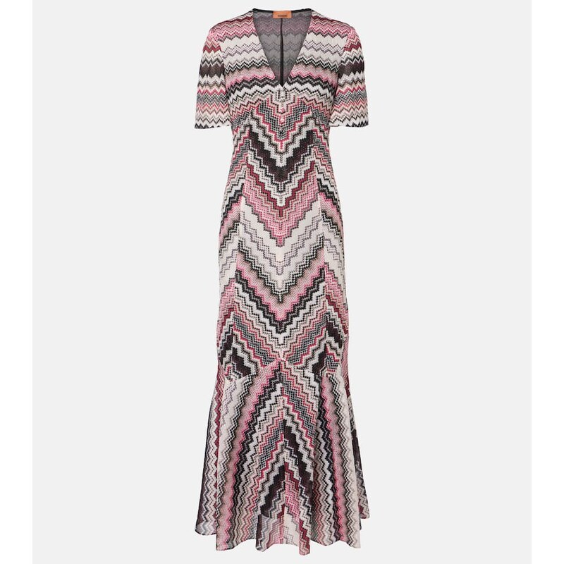 Missoni Zigzag lamÃ midi dress