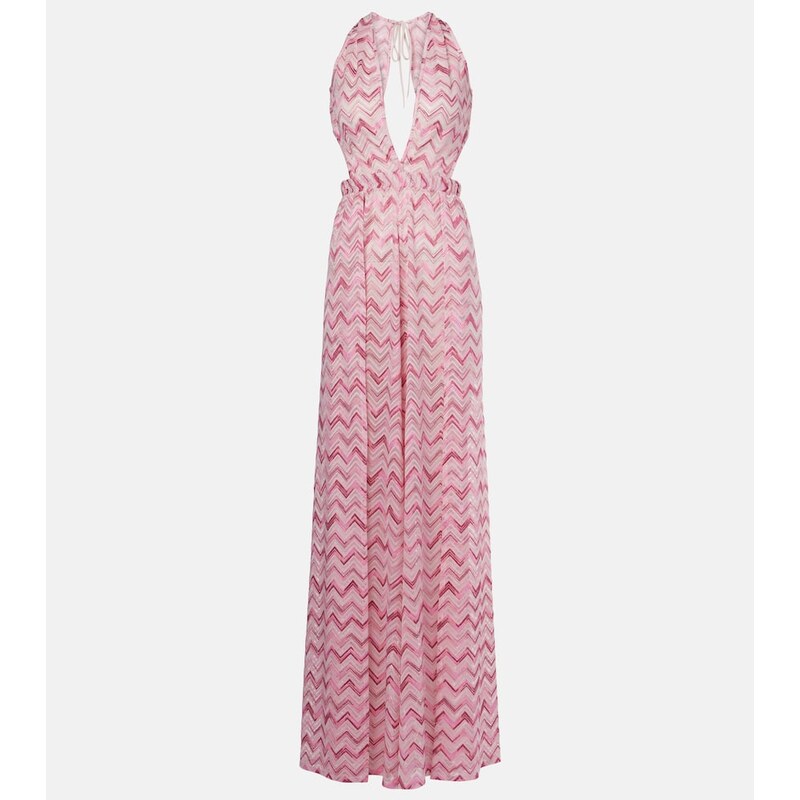 Dámská overlay Missoni s zigzag vzorem v barvě růžové a bílé